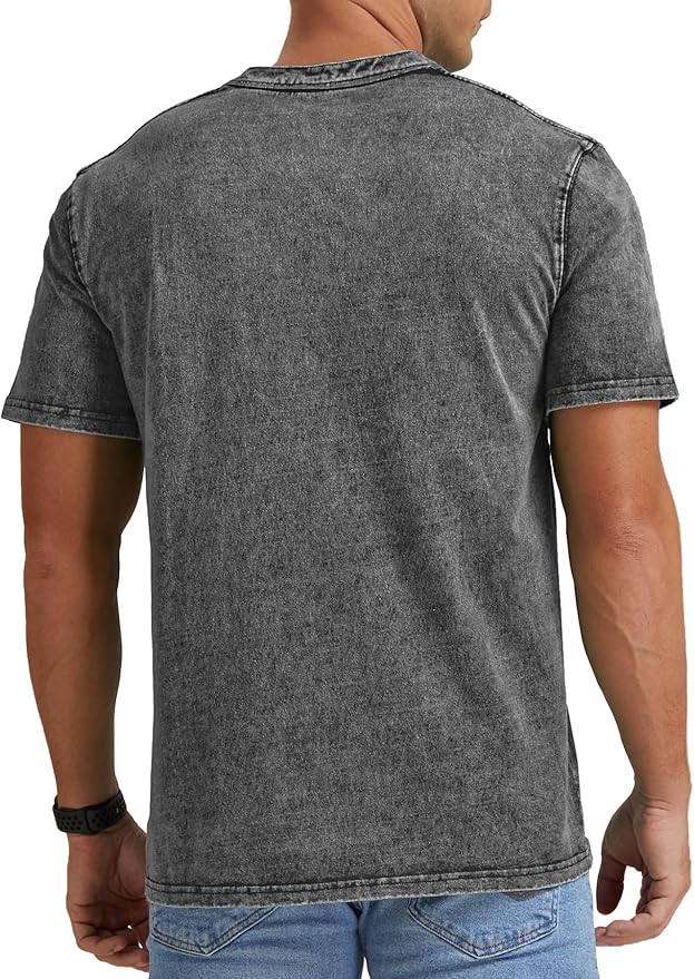 Men’s Distressed T-Shirts Cotton Crew Neck Vintage Tees Summer Casual Shorts Sleeves Tops