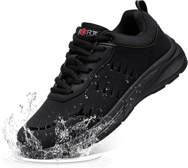 Mens Womens Waterproof Trainers Non Slip Work Shoes Men Chef Kitchen Shoe Slip Resistant Absorbing Restaurant Food Service Shoes Slip-on