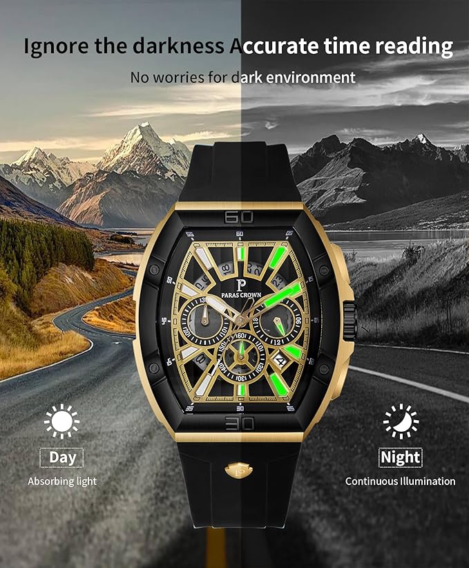 Tonneau Dial Luminous Quartz Business Wrist Watch