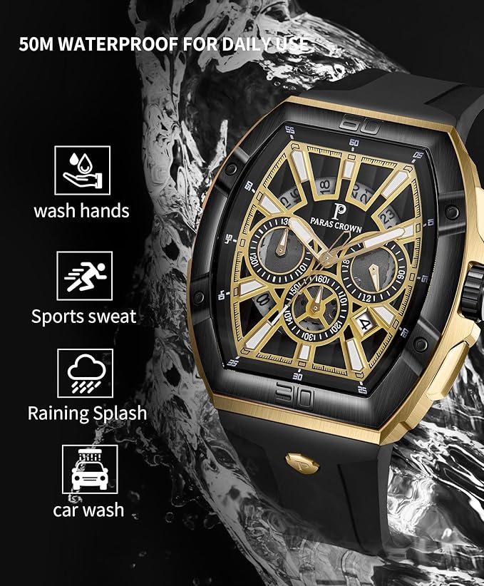 Tonneau Dial Luminous Quartz Business Wrist Watch