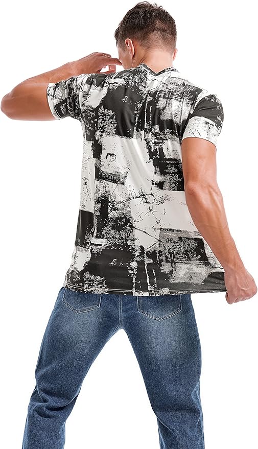 Men's Fashion Printed Tee Top Casual Print T-Shirt